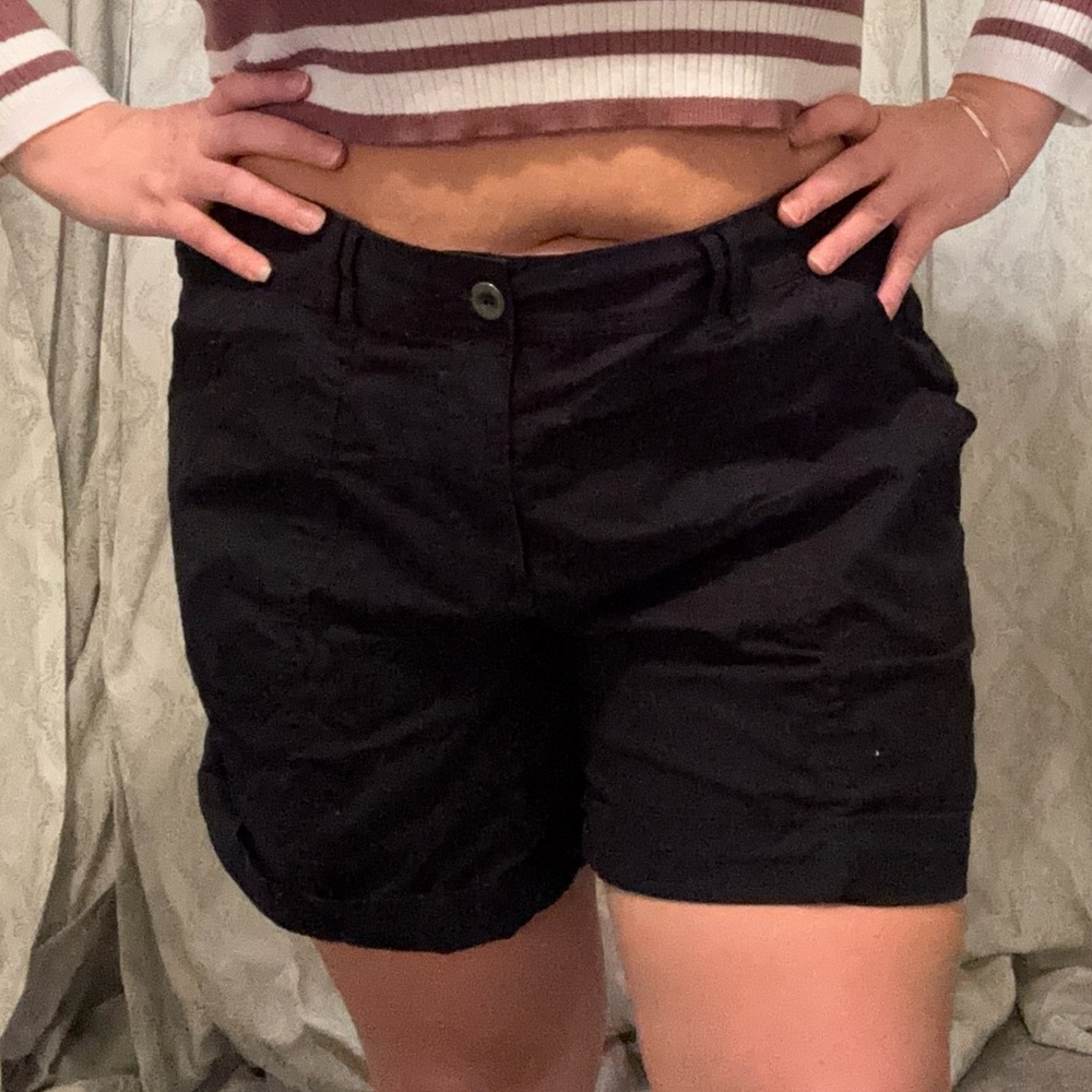 black cargo jean shorts